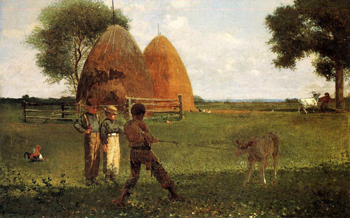 (image for) Handmade oil painting Copy paintings of famous artists Winslow Homers Paintings Weaning the Calf